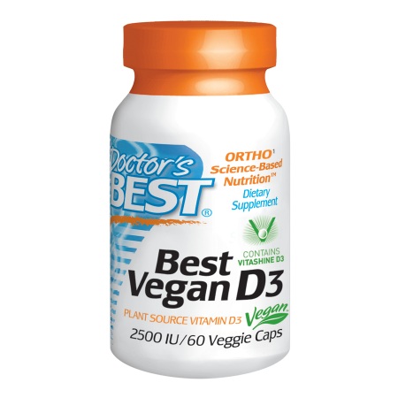 Doctor's Best Best Vegan D3, 2500 IU, Veggie Caps - 60 ea