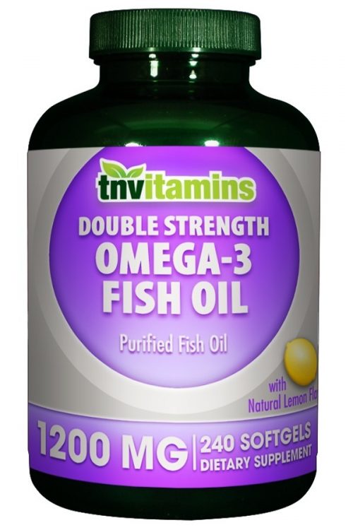 Double Strength Omega 3 Fish Oil Lemon Flavor Softgels 1200 Mg