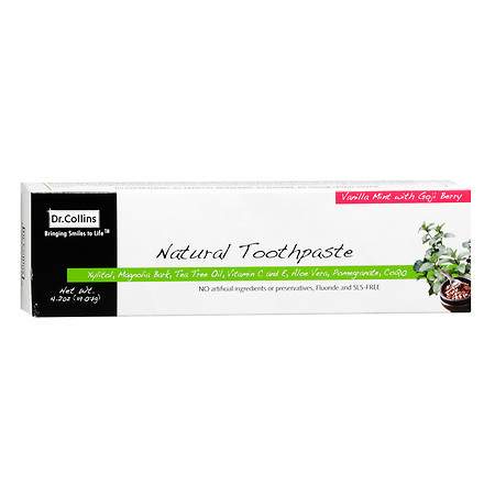 Dr. Collins Natural Toothpaste Vanilla Mint with Goji Berry - 4.02 oz.