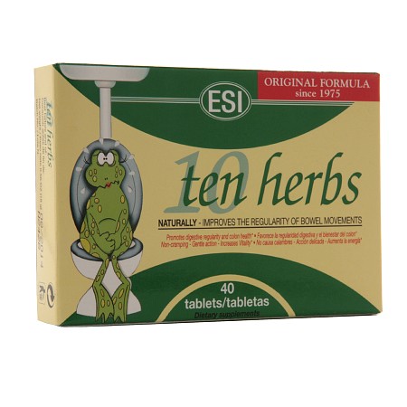 ESI Ten Herbs Natural Dietary Laxative Tablets - 40 ea