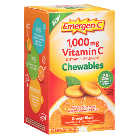 Emergen-C 1000 mg Vitamin C Chewables Orange Blast - 40 ea