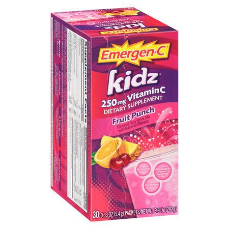 Emergen-C Kidz 250 mg Vitamin C Fizzy Drink Mix Fruit Punch - 30 ea