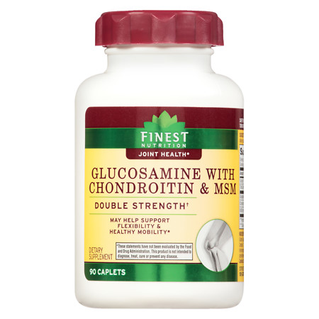 Finest Nutrition Glucosamine Chondroitin MSM Caplets Double Strength - 90 ea