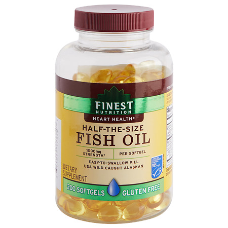 Finest Nutrition Half-the-Size Fish Oil 1000 mg, Softgels - 200 ea