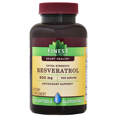 Finest Nutrition Resveratrol 500mg Extra Strength, Softgels - 60 ea