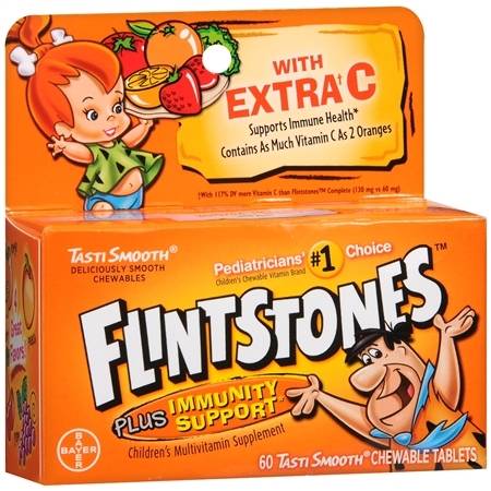 Flintstones Children's Multivitamin plus Immunity Support Supplement Tablets Orange - 60 ea