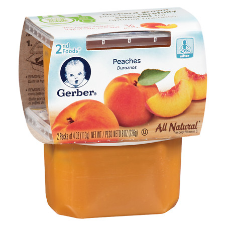Gerber 2F Puree Tub Peaches - 4 oz.
