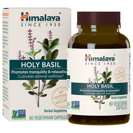 Himalaya Herbal Healthcare Holy Basil, Vegetarian Capsules - 60 ea
