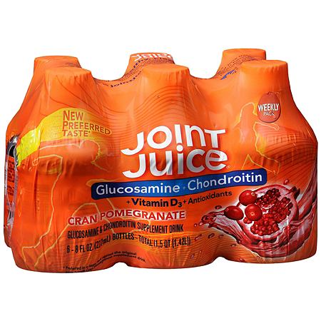 Joint Juice Glucosamine + Chondroitin Supplement Drink Cranberry Pomegranate - 8 oz.