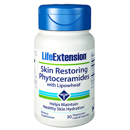 Life Extension Skin Restoring Phytoceramides with Lipowheat Capsules - 30 ea