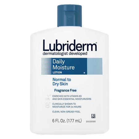 Lubriderm Daily Moisture Lotion for Normal to Dry Skin Fragrance Free - 6 fl oz