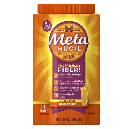 Metamucil MultiHealth Fiber Texture Powder Supplement Orange Smooth - 48.2 oz.