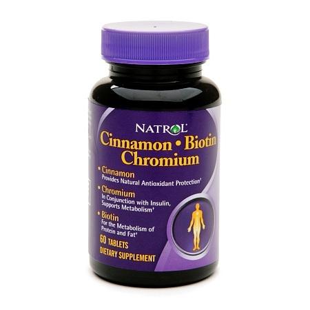 Natrol Cinnamon Biotin Chromium Dietary Supplement Capsules - 60 ea