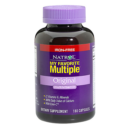 Natrol My Favorite Multiple Multivitamin Dietary Supplement Capsules Iron Free - 180 ea