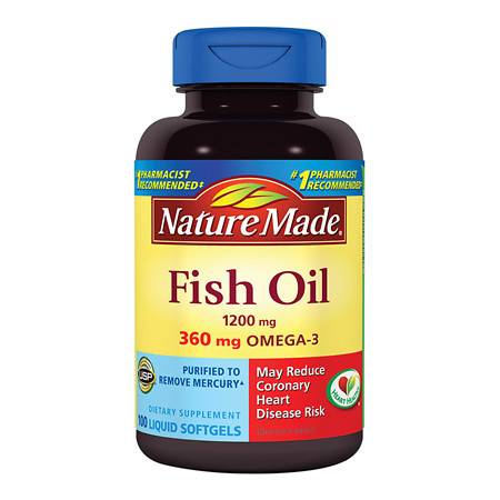 Nature Made Fish Oil 1200 mg Dietary Supplement Liquid Softgels - 100 ea