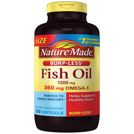 Nature Made Fish Oil 1200 mg Dietary Supplement Liquid Softgels - 200 ea