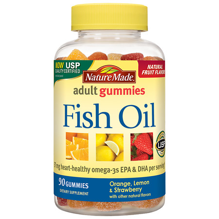 Nature Made Fish Oil Adult Gummies Pineapple-Orange Peach & Mango - 90 ea
