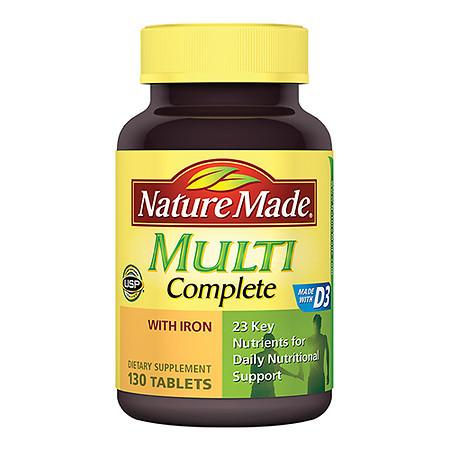 Nature Made Multi Complete With Iron Dietary Supplement Tablets - 130 ea