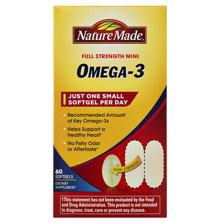 Nature Made Super Omega-3 Fish Oil Mini, Softgels - 60 ea
