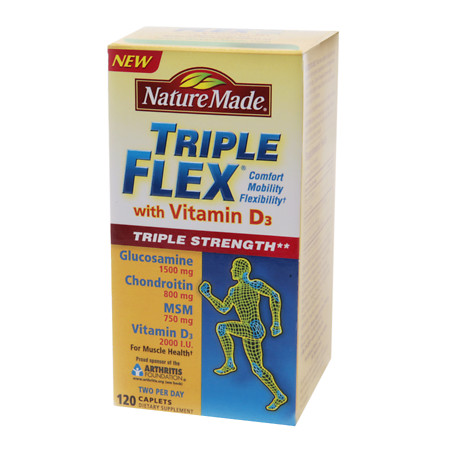Nature Made TripleFlex with Vitamin D3 Dietary Supplement, Triple Strength Caplets - 120 ea