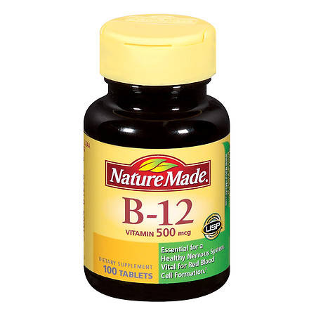 Nature Made Vitamin B-12 500 mcg Dietary Supplement Tablets - 100 ea