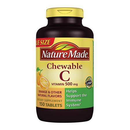 Nature Made Vitamin C 500 mg Dietary Supplement Chewable Tablets - 150 ea