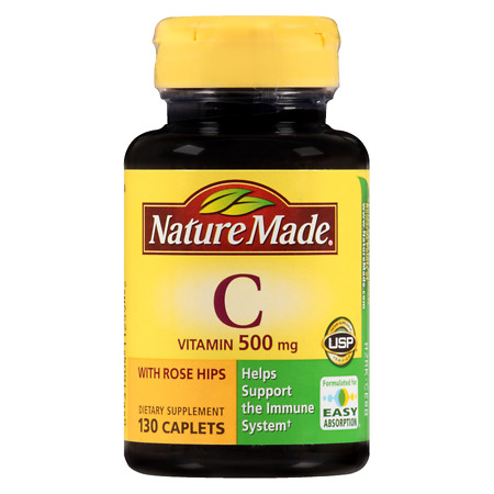Nature Made Vitamin C with Rose Hips, 500 mg, Tablets - 130 ea
