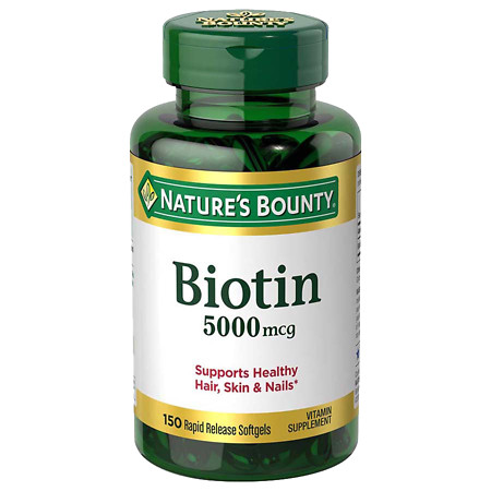 Nature's Bounty Biotin 5000mcg Dietary Supplement, Softgels Value Size - 150 ea