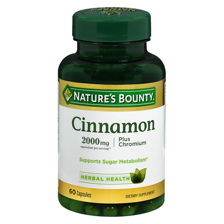 Nature's Bounty High Potency Cinnamon 2000 mg Dietary Supplement Capsules - 60 ea