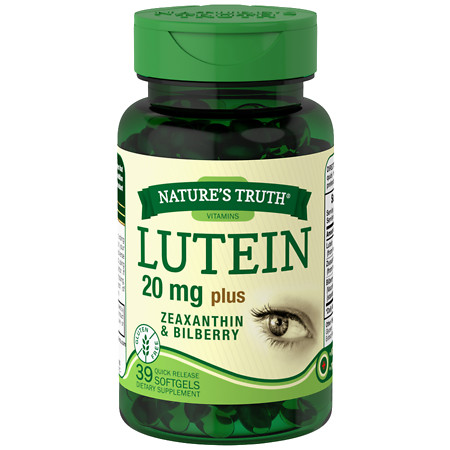 Nature's Truth Lutein 20mg Plus Zeaxanthin & Bilberry - 39 ea