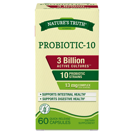 Nature's Truth Probiotic-10 Acidophilus 70mg Complex 3 Billion - 60 ea