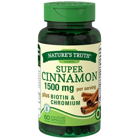 Nature's Truth Super Cinnamon Plus Biotin & Chromium, Capsules - 60 ea