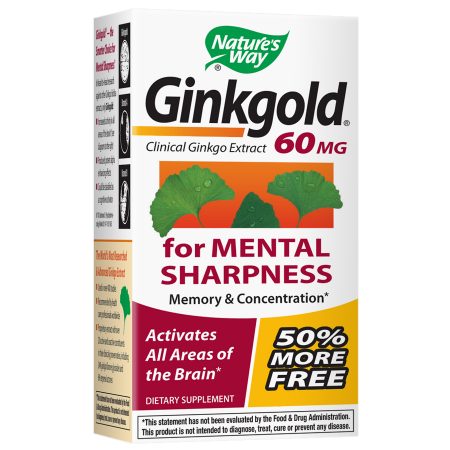 Nature's Way Ginkgold Ginkgo Biloba 60mg, Tablets - 150 ea