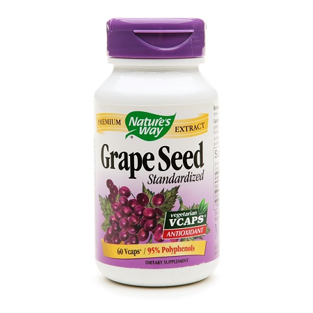 Nature's Way Grape Seed Standardized 100 mg Dietary Supplement Vegetarian Vcaps - 60 ea