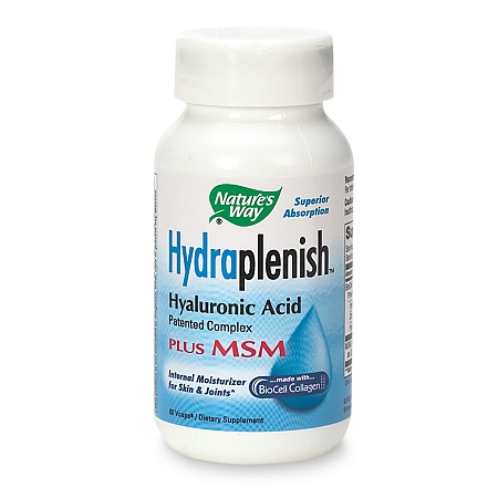 Nature's Way HydraPlenish Hyaluronic Acid plus MSM Dietary Supplement Vcaps - 60 ea