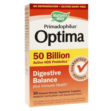 Nature's Way Primadophilus Optima Digestive Balance 50 Billion, Vegetarian Capsules - 30 ea