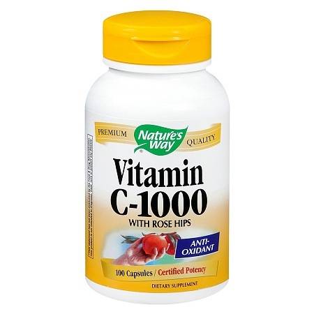 Nature's Way Vitamin C-1000 with Rose Hips Capsules - 100 ea