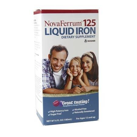 NovaFerrum 125 Liquid Iron Supplement Raspberry Grape - 6 fl oz