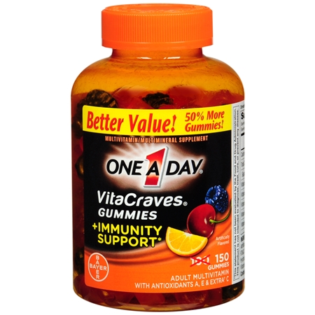 One A Day VitaCraves Gummies + Immunity Support Orange - 150 ea