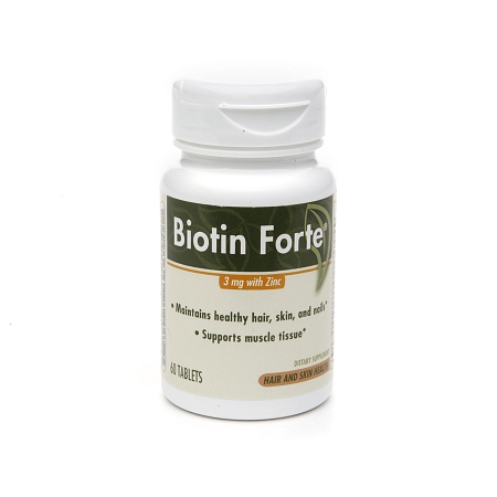 PhytoPharmica Biotin Forte 3 mg with Zinc Tablets - 60 ea