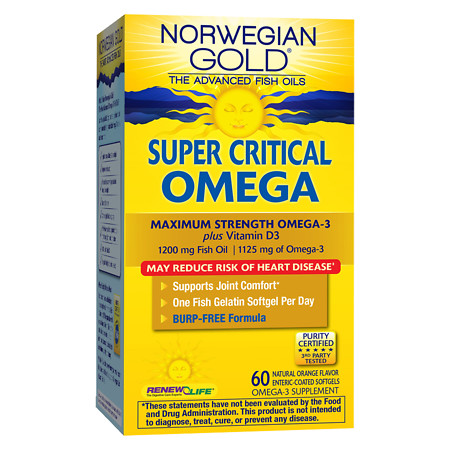 ReNew Life Norwegian Gold Super Critical Omega, Ultimate Fish Oils, Gels Orange - 60 ea