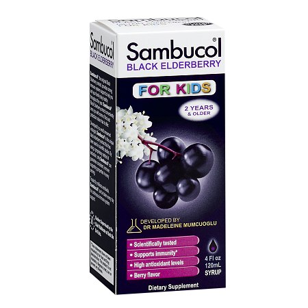 Sambucol Black Elderberry Immune System Support Liquid For Kids Berry - 4 fl oz