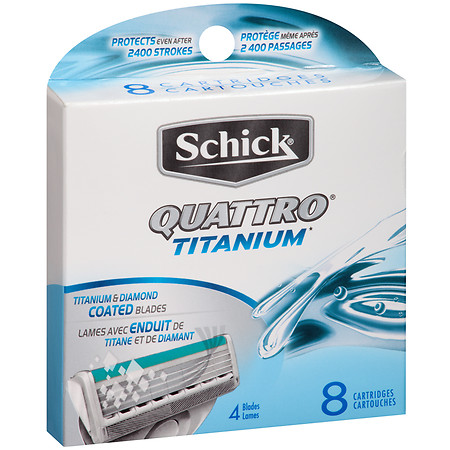 Schick Quattro Titanium Razor Refill Cartridges - 8 ea