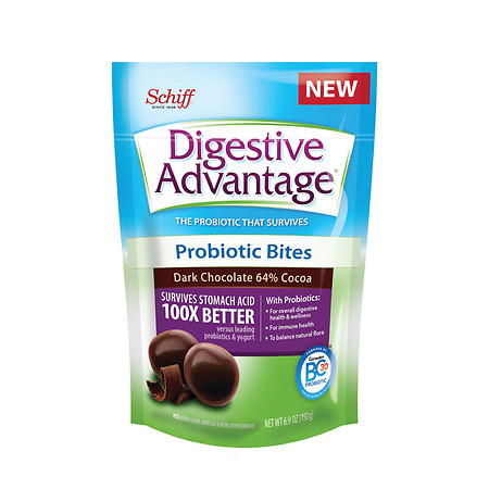Schiff Digestive Advantage Probiotic Bites Dark Chocolate - 7 oz.