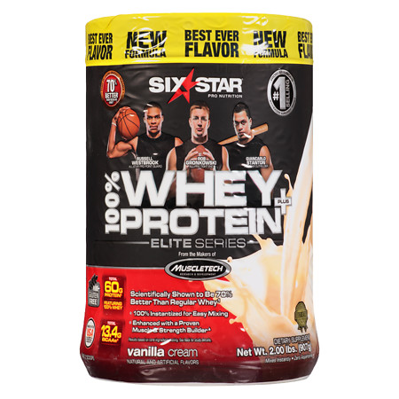Six Star Elite Series Whey Protein+ Dietary Supplement Powder Vanilla Cream - 2 lb