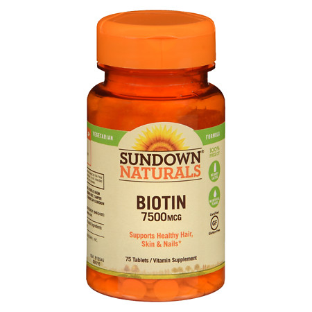 Sundown Naturals Biotin 7500 mcg Dietary Supplement Tablets - 50 ea