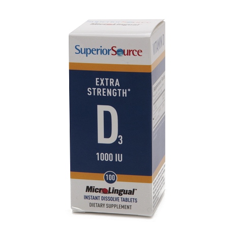 Superior Source Vitamin D 1,000 IU Extra Strength, Dissolve Tablets - 100 ea