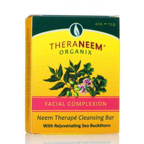 TheraNeem Facial Complexion Neem Cleansing Bar with Sea Buckthorn, 4 oz