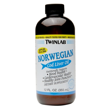 Twinlab Norwegian Cod Liver Oil Dietary Supplement Liquid - 12 fl oz