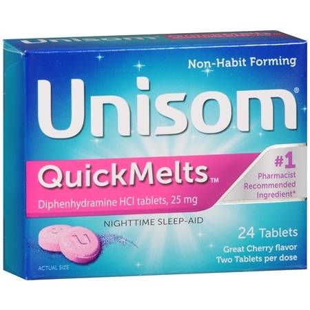 Unisom QuickMelts Nighttime Sleep-Aid Tablets Cherry - 24 ea
